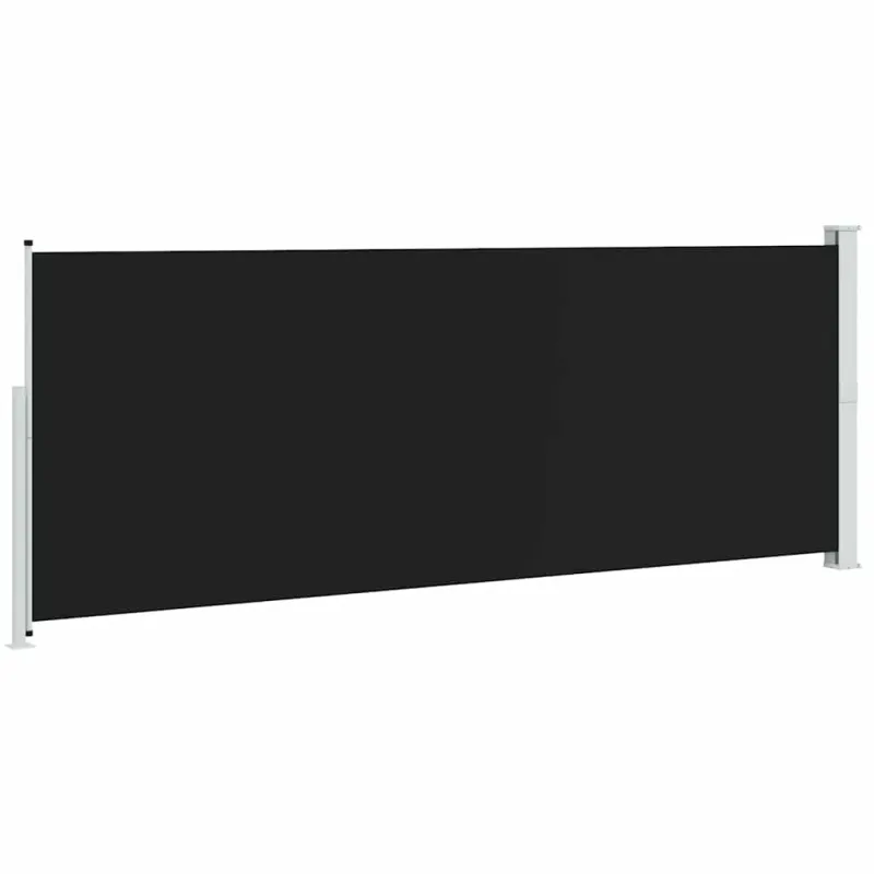 Ištraukiama šoninė kiemo pertvara, juodos spalvos, 180x500cm