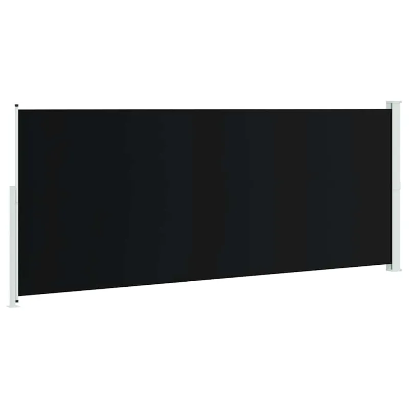 Ištraukiama šoninė kiemo pertvara, juodos spalvos, 200x500cm
