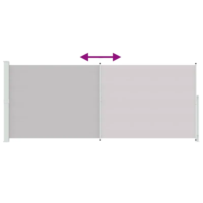 Ištraukiama šoninė kiemo pertvara, pilkos spalvos, 200x500cm