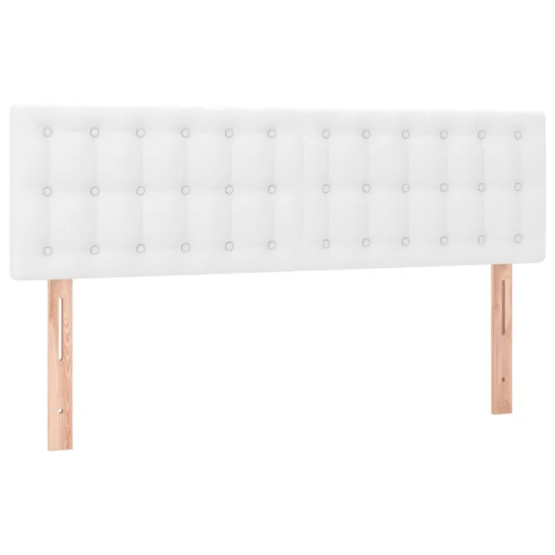 Lova su spyruoklėmis/čiužiniu/LED, balta 140x190cm dirbtinė oda