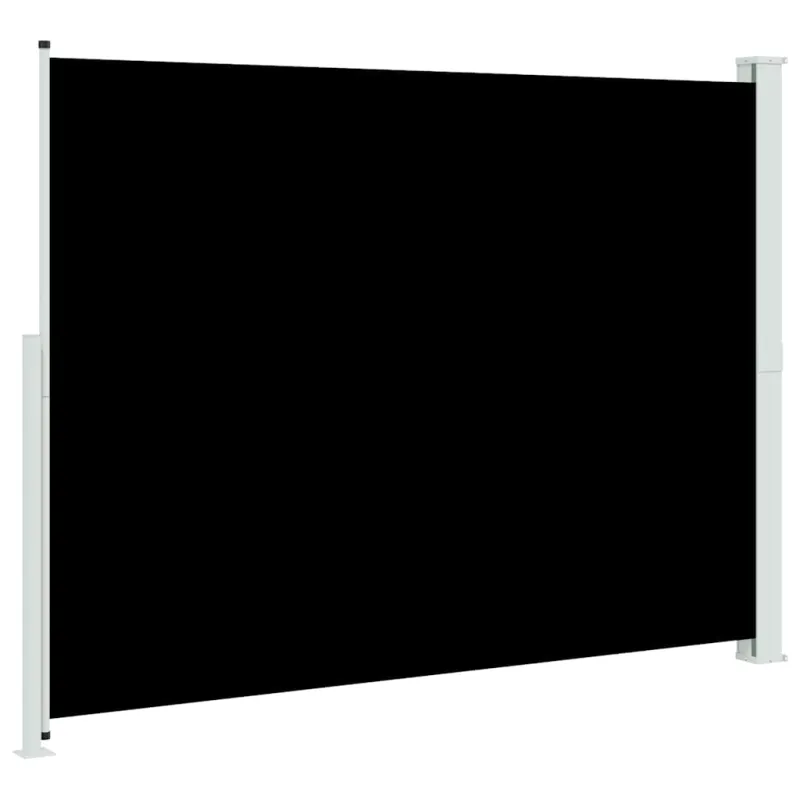 Ištraukiama šoninė kiemo pertvara, juodos spalvos, 220x300cm