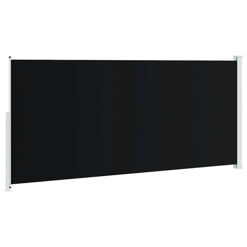Ištraukiama šoninė kiemo pertvara, juodos spalvos, 220x500cm
