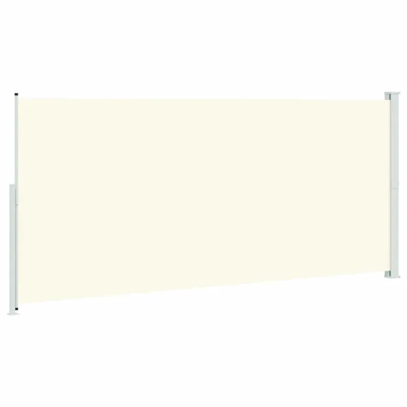 Ištraukiama šoninė kiemo pertvara, kreminės spalvos, 220x500cm