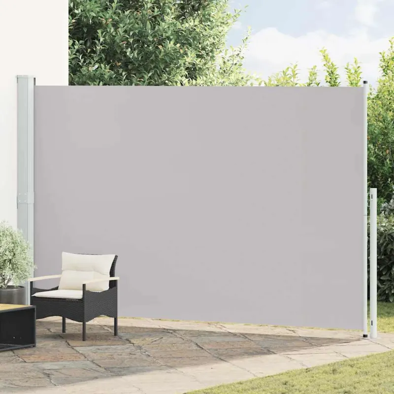 Ištraukiama šoninė kiemo pertvara, pilkos spalvos, 220x500cm