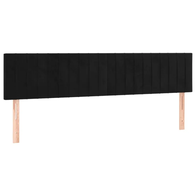 Lova su spyruokliniu/čiužiniu/LED, juoda, 160x200cm, aksominė