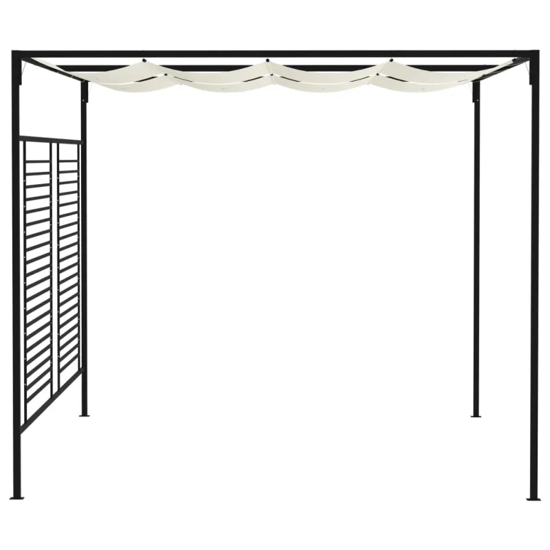 Pavėsinė su įtraukiamu stogu, kreminė, 3x4x2,3m, 180g/m²