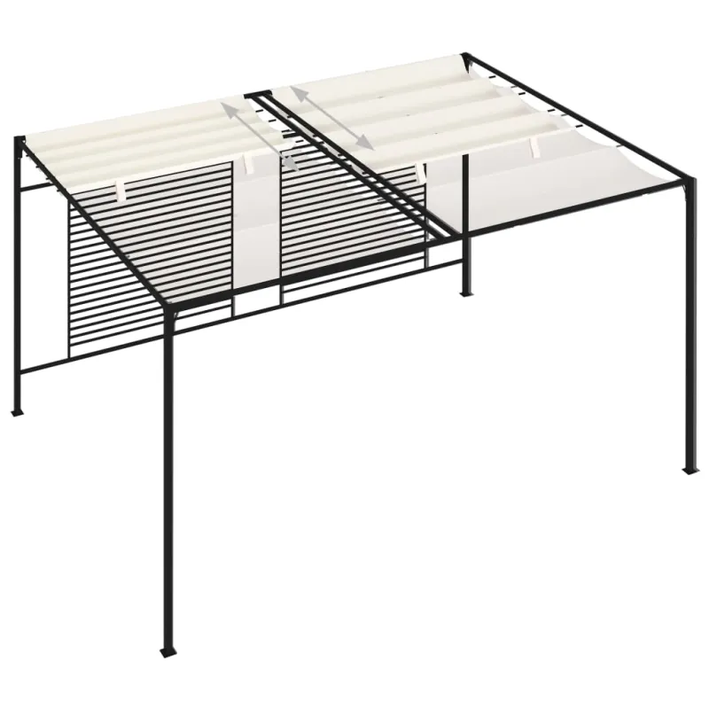 Pavėsinė su įtraukiamu stogu, kreminė, 3x4x2,3m, 180g/m²
