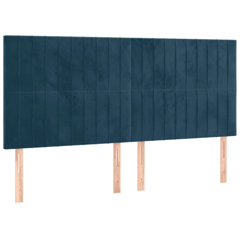 Lova su spyruoklėmis/čiužiniu/LED, mėlyna, 180x200cm, aksomas