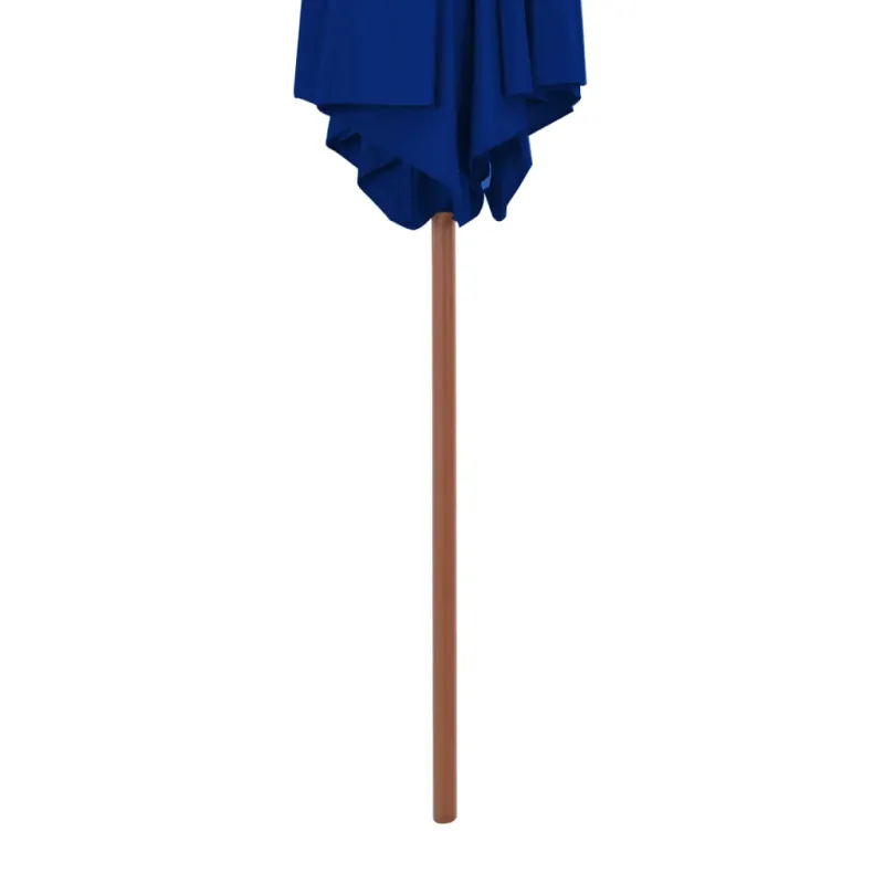 Sodo skėtis nuo saulės su mediniu stulpu, mėlynas, 270cm