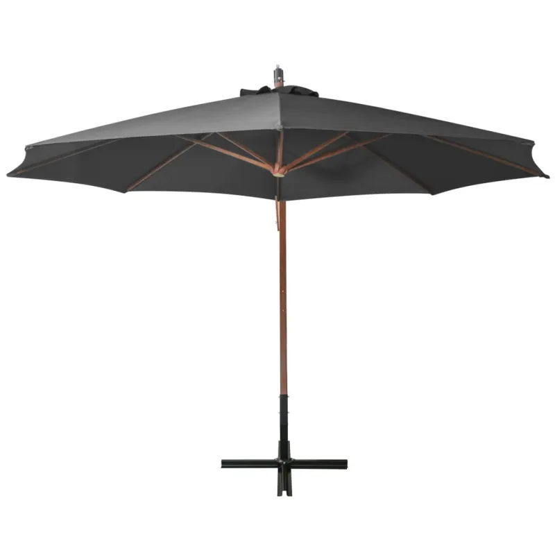 Kabantis sodo skėtis su stulpu, antracito, 3,5x2,9m, eglė