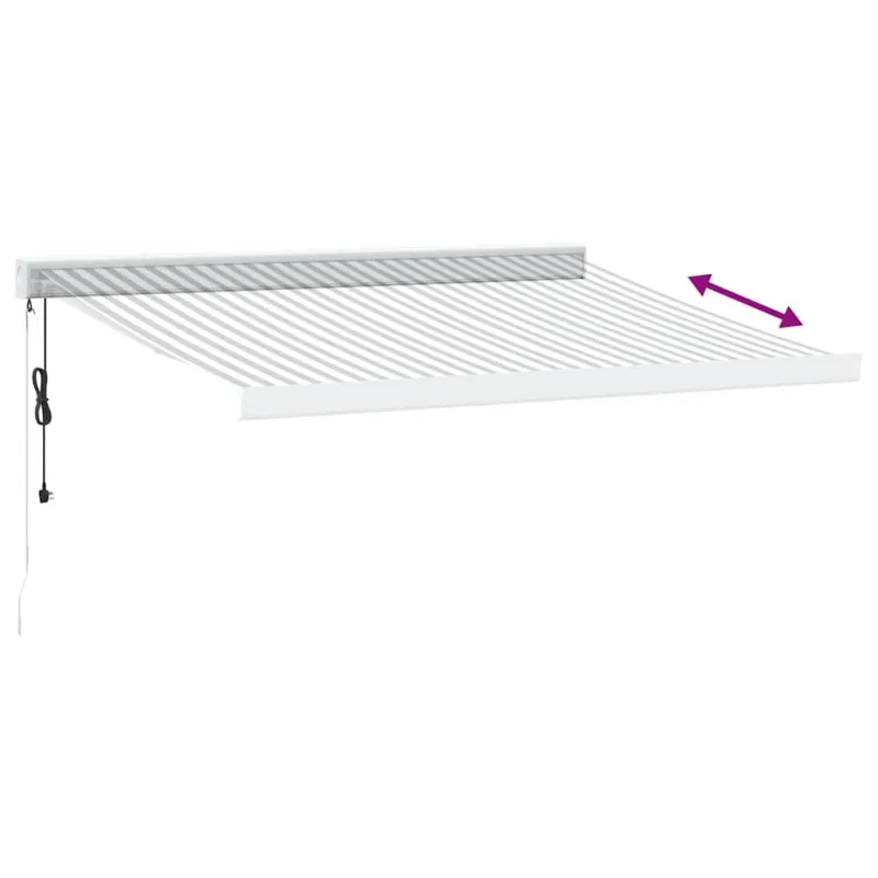 Ištraukiama markizė, antracito/balta, 3,5x2,5m, audinys