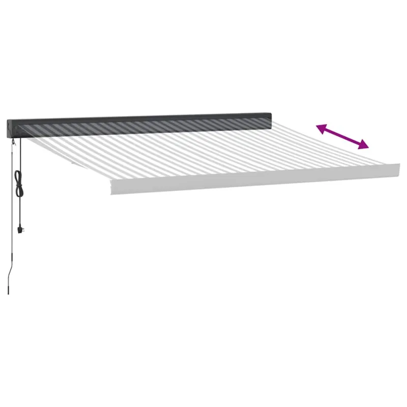 Ištraukiama markizė, antracito/balta, 3,5x2,5m, audinys