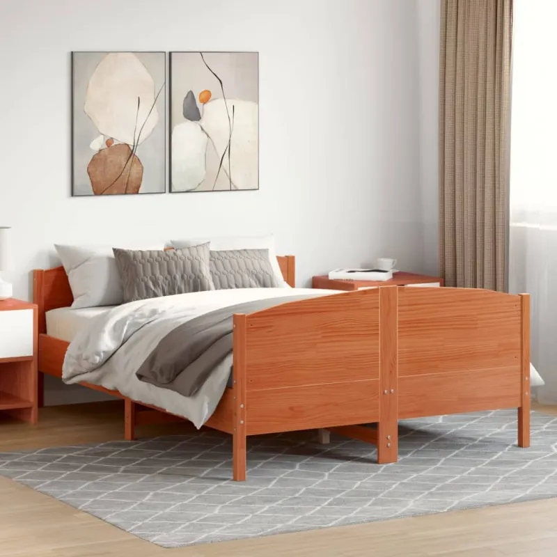 Lovos rėmas be čiužinio, vaško ruda, 140x200cm, pušis