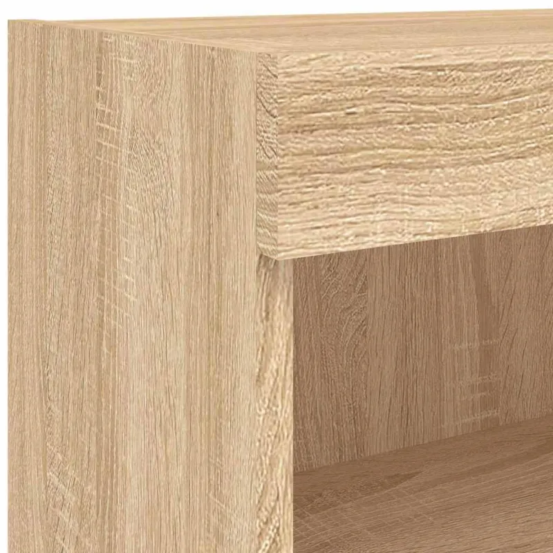 Sieninė TV sekcija su LED, 6 dalių, ąžuolo, apdirbta mediena