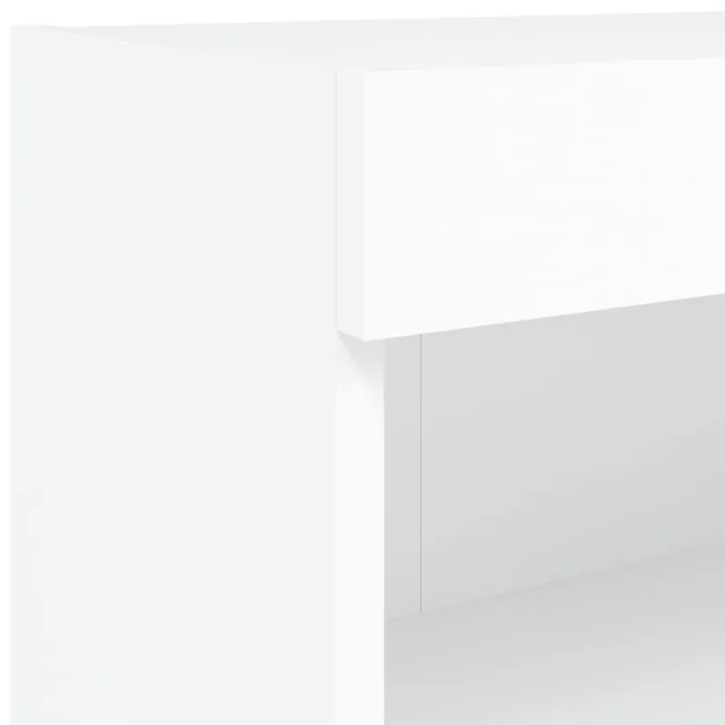Sieninė TV sekcija su LED, 4 dalių, balta, apdirbta mediena