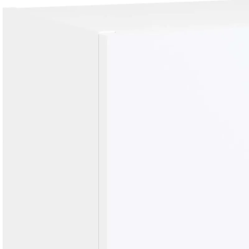 Sieninė TV sekcija su LED, 5 dalių, balta, apdirbta mediena