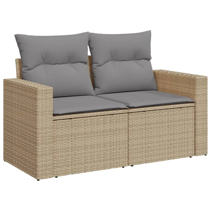 Sofakokonaisuus tyynyine, 8 osaa, hiekka, polyratasta