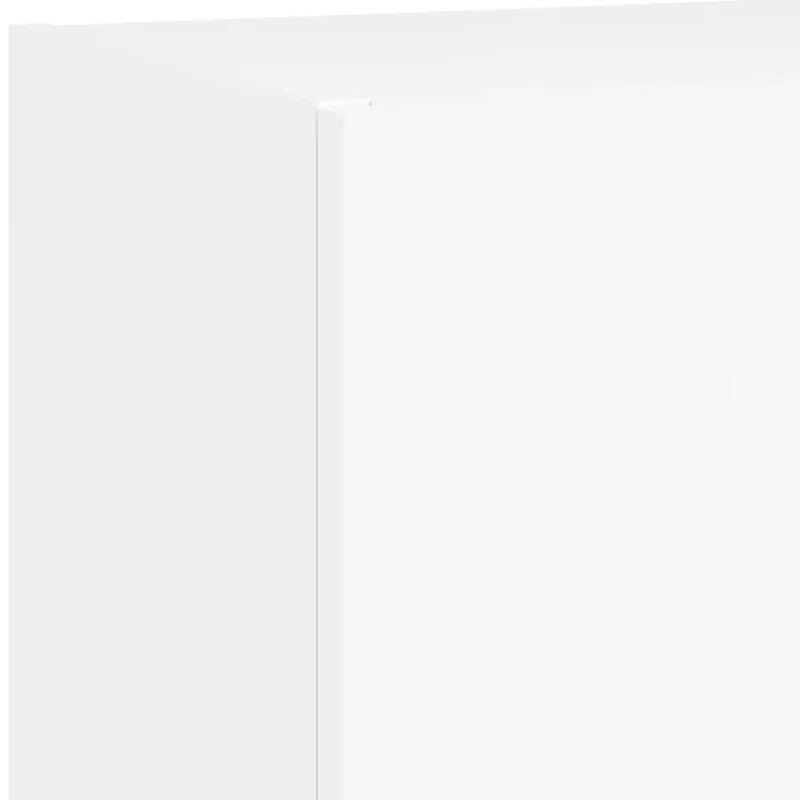 Sieninė TV sekcija su LED, 5 dalių, balta, apdirbta mediena