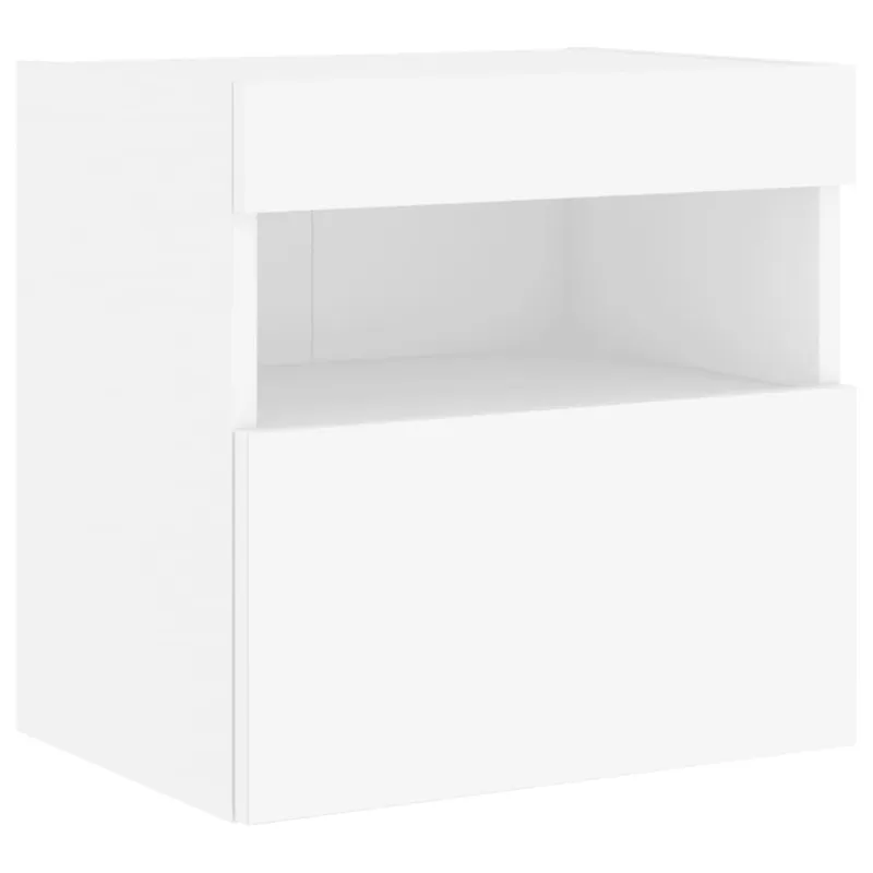 Sieninės TV spintelės su LED lemputėmis, 7vnt., baltos spalvos