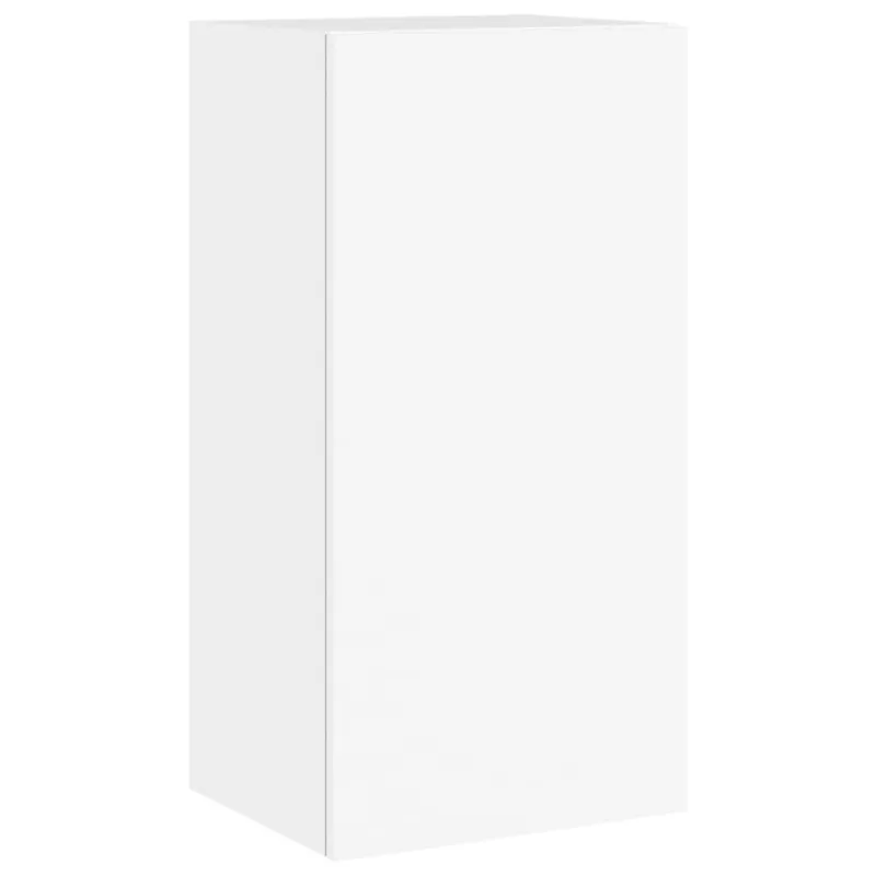 Sieninės TV spintelės su LED lemputėmis, 3 dalių, baltos