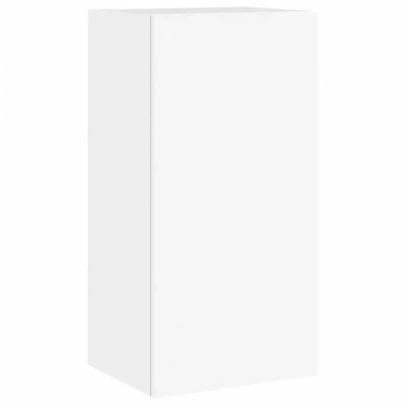 Sieninės TV spintelės su LED lemputėmis, 4 dalių, baltos