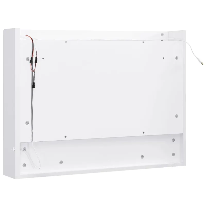 Veidrodinė vonios spintelė su LED, balta, 80x15x60cm, MDF