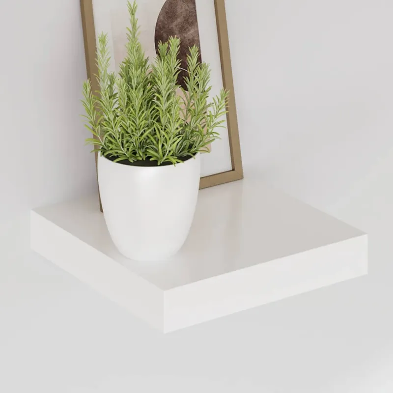 Pakabinamos lentynos, 2vnt., baltos, 23x23,5x3,8cm, MDF