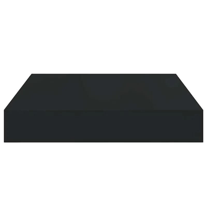 Pakabinamos lentynos, 4vnt., juodos, 23x23,5x3,8cm, MDF