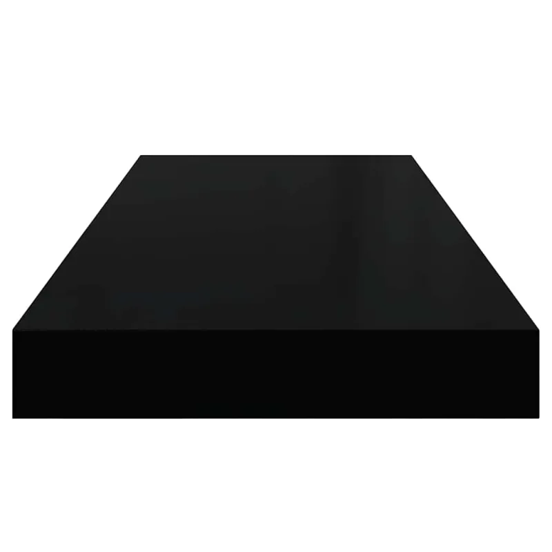 Pakabinama sieninė lentyna, juodos spalvos, 60x23,5x3,8cm, MDF