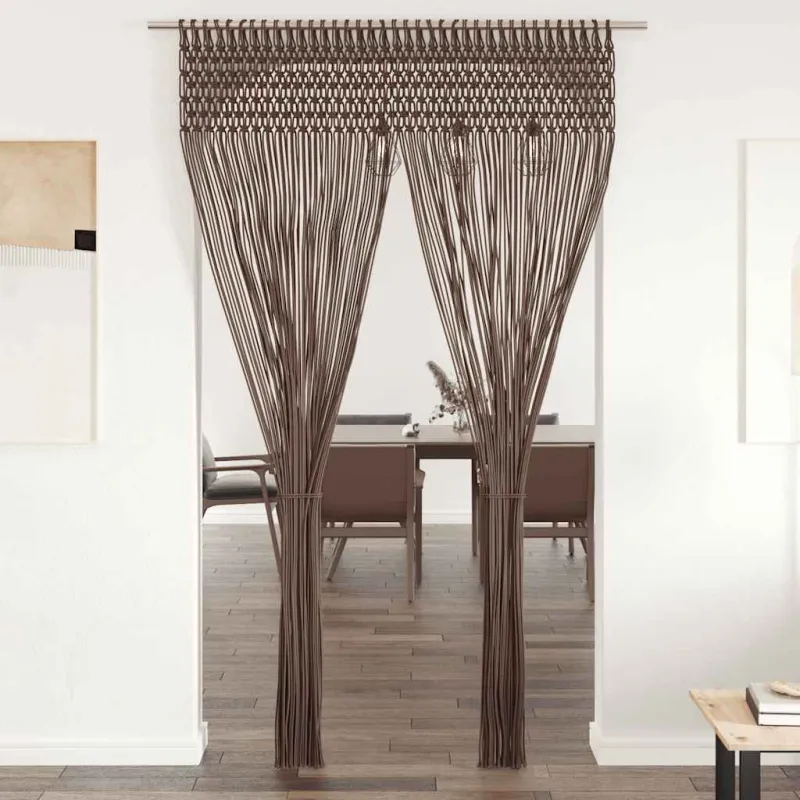 Užuolaida, taupe spalvos, 140x240cm, medvilnė, makrame stilius