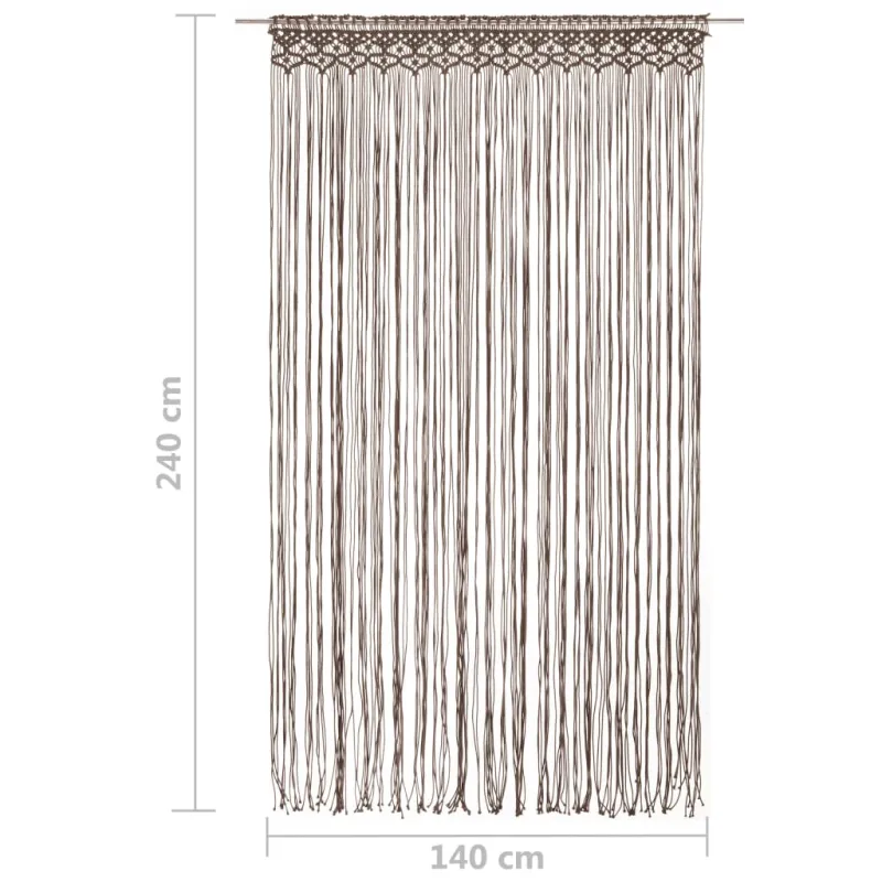 Užuolaida, taupe spalvos, 140x240cm, medvilnė, makrame stiliaus