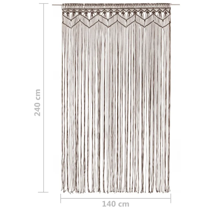 Užuolaida, taupe spalvos, 140x240cm, medvilnė, makrame stiliaus