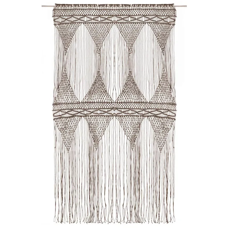 Užuolaida, taupe spalvos, 140x240cm, medvilnė, makrame stiliaus