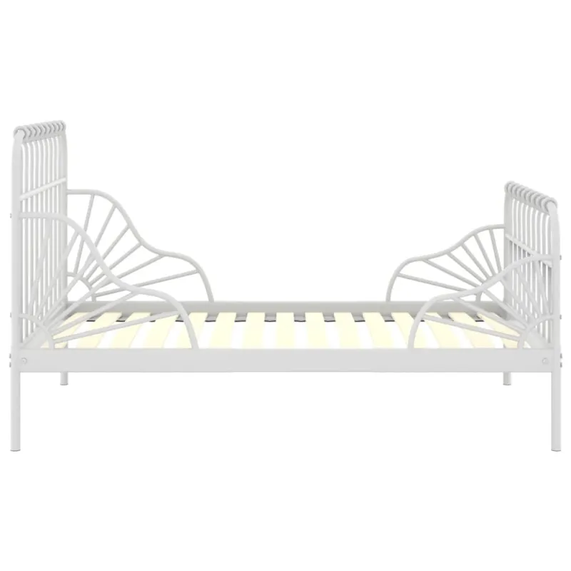 Išskleidžiamas lovos rėmas, baltas, 80x130/200cm, metalas