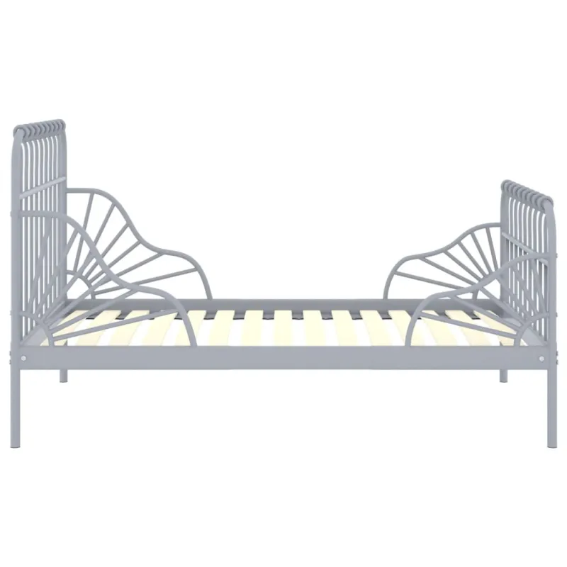 Išskleidžiamas lovos rėmas, pilkas, 80x130/200cm, metalas