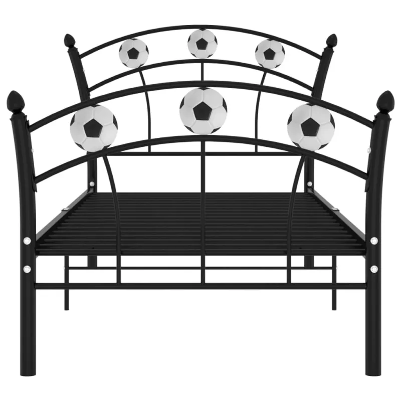 Lovos rėmas, juodas, 90x200cm, metalas, futbolo dizaino