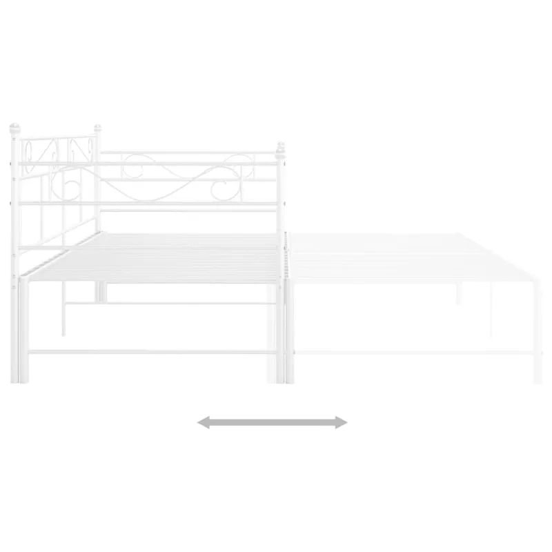 Ištraukiamos sofos-lovos rėmas, baltas, 90x200cm, metalas