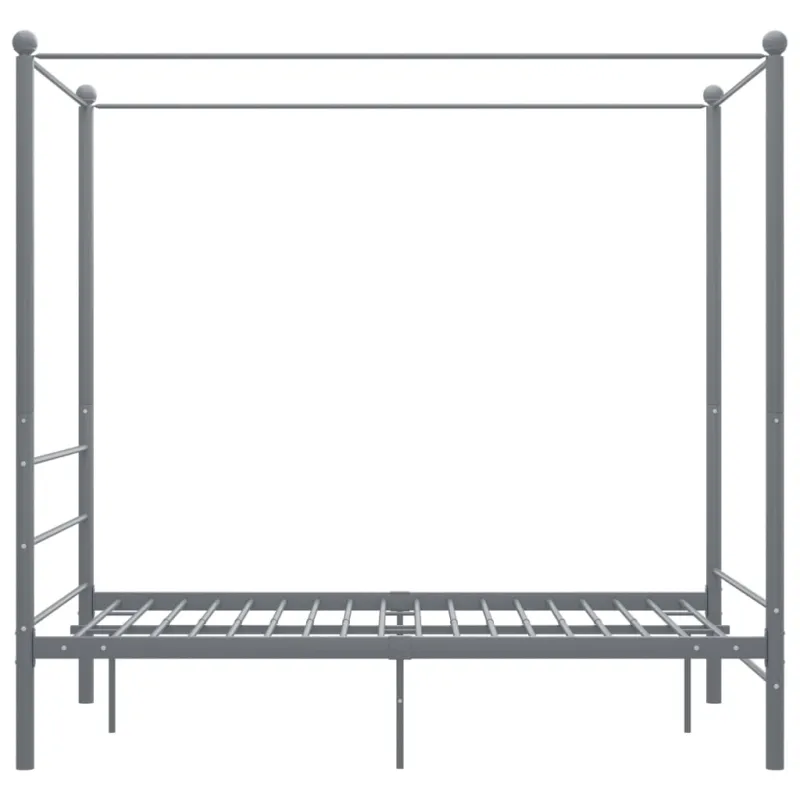 Lovos rėmas su baldakimu, pilkos spalvos, 140x200cm, metalas