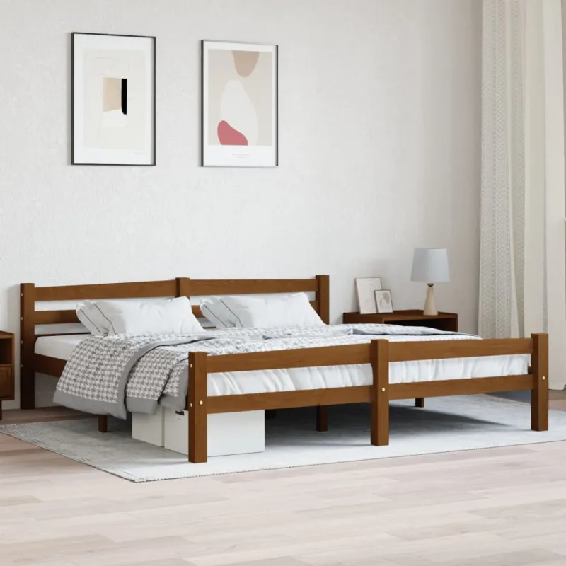 Lovos rėmas, medaus rudos spalvos, 180x200cm, pušies masyvas