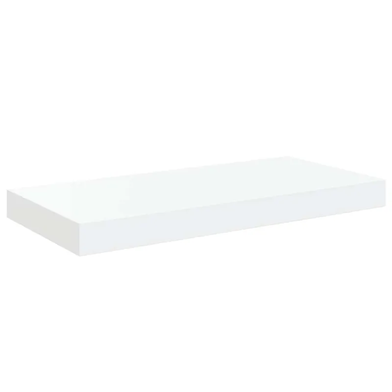 Pakabinamos sieninės lentynos, 2vnt., baltos, 50x23x3,8cm, MDF