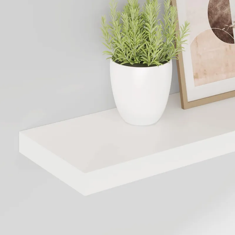Pakabinamos lentynos, 2vnt., baltos, 80x23,5x3,8cm, MDF