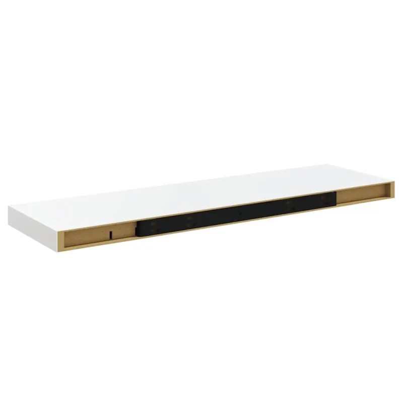 Pakabinamos lentynos, 2vnt., baltos, 80x23,5x3,8cm, MDF