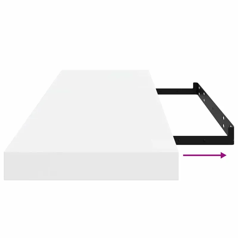 Pakabinamos lentynos, 2vnt., baltos, 80x23,5x3,8cm, MDF