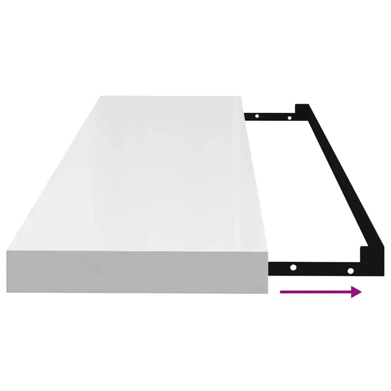 Pakabinamos lentynos, 4vnt., baltos, 90x23,5x3,8cm, MDF