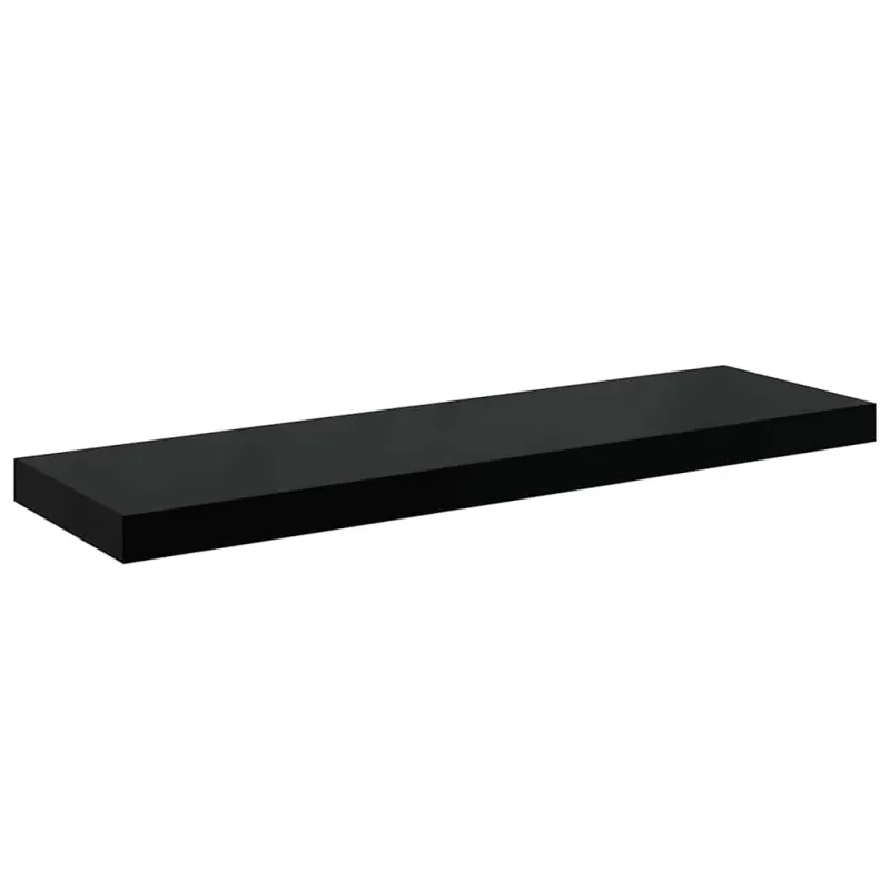 Pakabinamos lentynos, 2vnt., juodos, 80x23,5x3,8cm, MDF