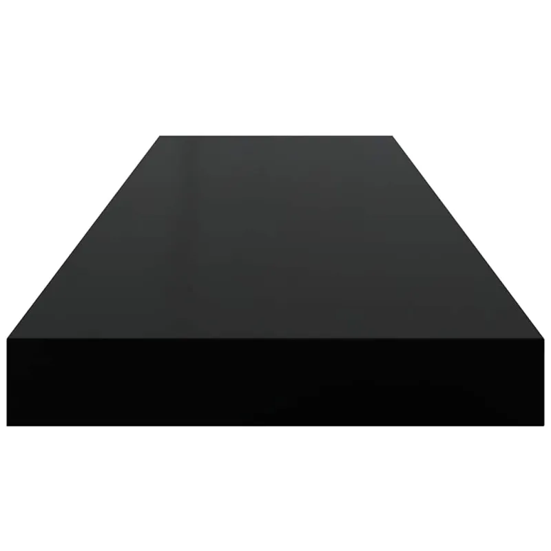 Pakabinamos lentynos, 2vnt., juodos, 80x23,5x3,8cm, MDF