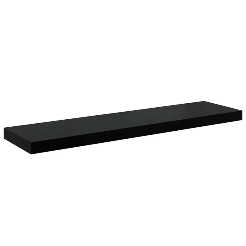 Pakabinamos lentynos, 4vnt., juodos, 90x23,5x3,8cm, MDF