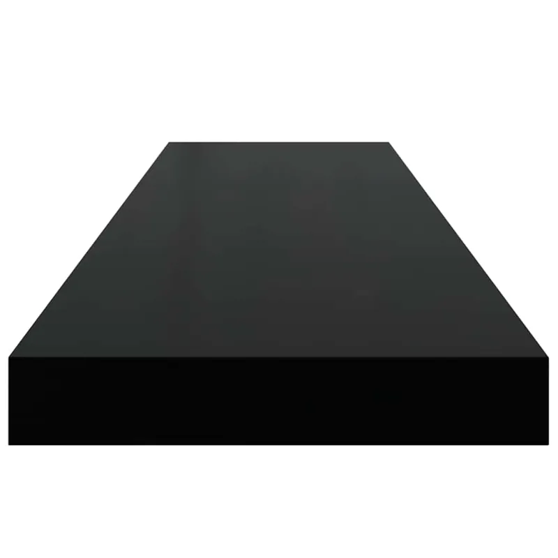 Pakabinamos lentynos, 4vnt., juodos, 90x23,5x3,8cm, MDF