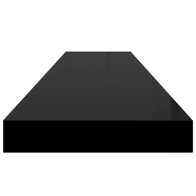 Pakabinamos lentynos, 4vnt., juodos, 120x23,5x3,8cm, MDF
