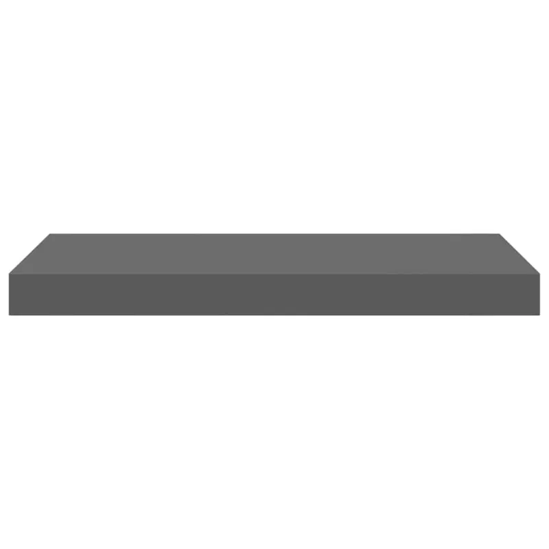 Pakabinamos sieninės lentynos, 4vnt., pilkos, 50x23x3,8cm, MDF